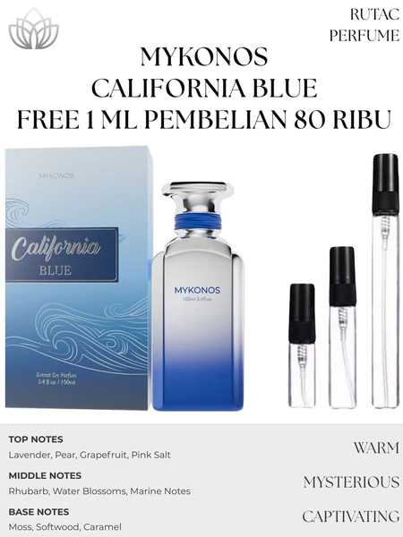 Decant Parfum Mykonos California Blue 2 ml | Parfum Unisex  | Tester Parfum Pria & Wanita + mykonos
