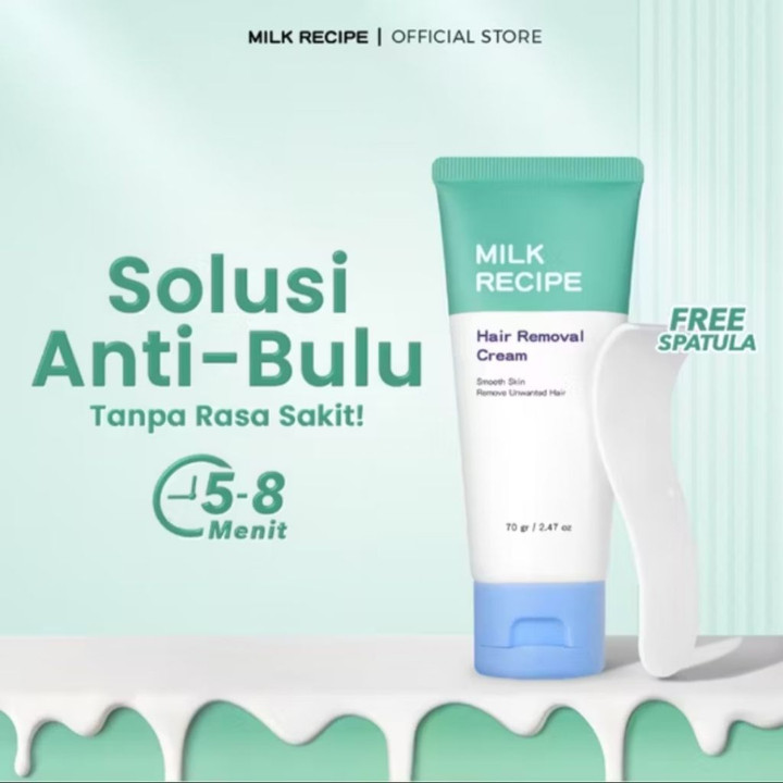 [Baretheorys] Milk Recipe 4in1 Hair Removal Cream  - Krim Waxing Perontok Bulu K
