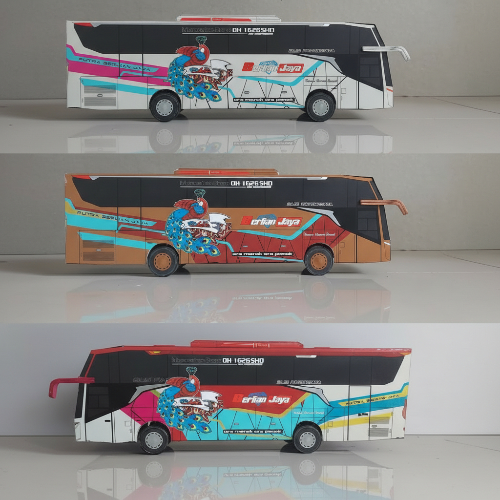 Jual Miniatur Bus Berlian Jaya Vika JB5, Berlian Jaya Dark Gold JB5 ...