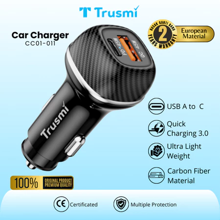Car Charger Carbon Fiber 48W (A+C)