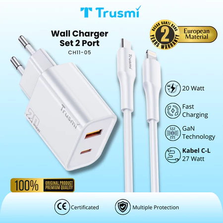 Charger Set (EU) PD20W A+C With (C to C) 60W Cable