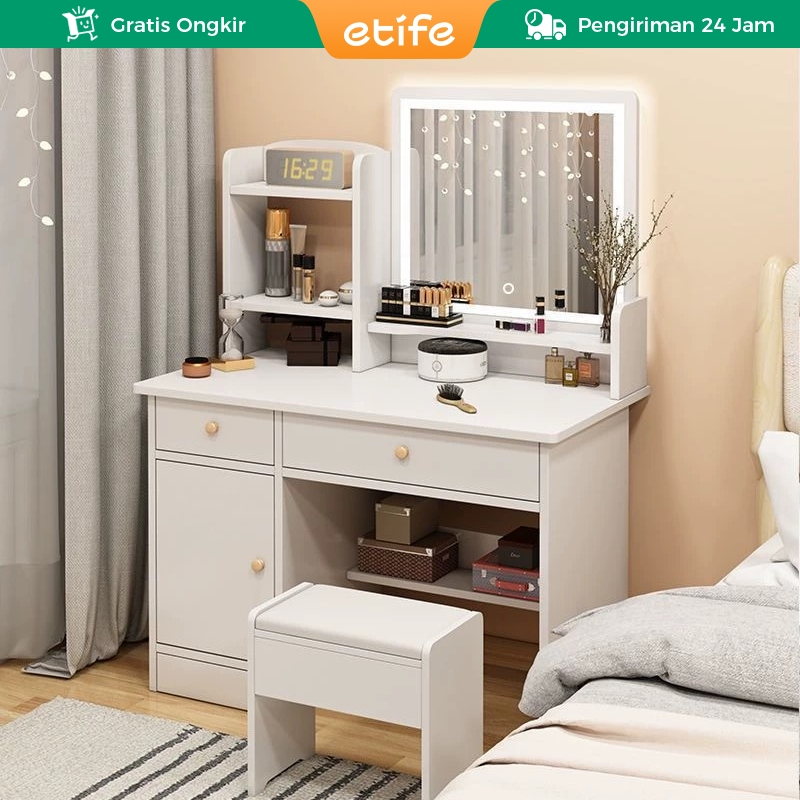 Jual E-TIFE Meja Rias Set Meja Rias Meja Rias Putih Minimalis Dan Kursi ...