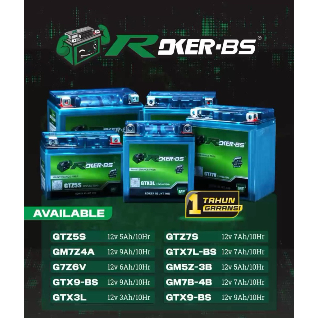 ROKER BS Aki Motor Turbo Volt Battery 12V