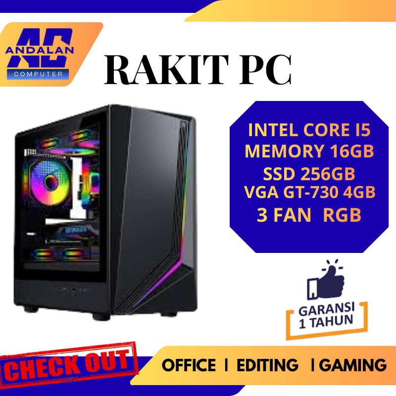 Jual Rakit PC CORE I5 8GB 256GB Office Editing Gaming Ringan Siap Pakai ...