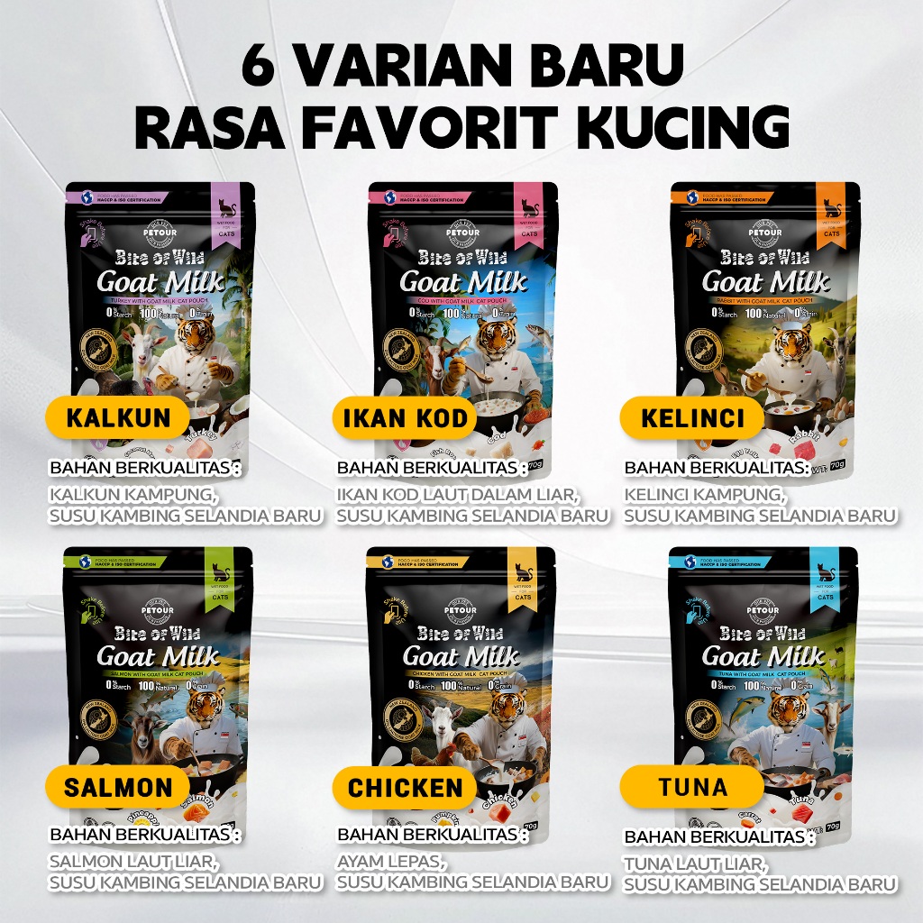 Jual Bite Of Wild - 6 Rasa Makanan Basah Kucing Premium Tuna Salmon Dan ...