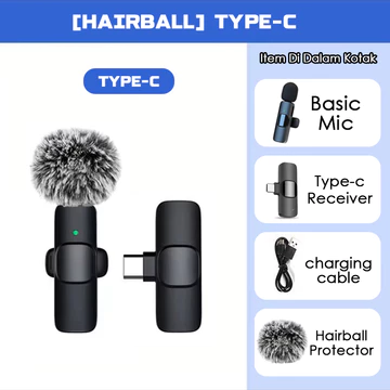 MOTOQIA Dual Mic Wireless Clip On Lavalier Mikrofon Nirkabel IOS Lightning Type C Plug Play