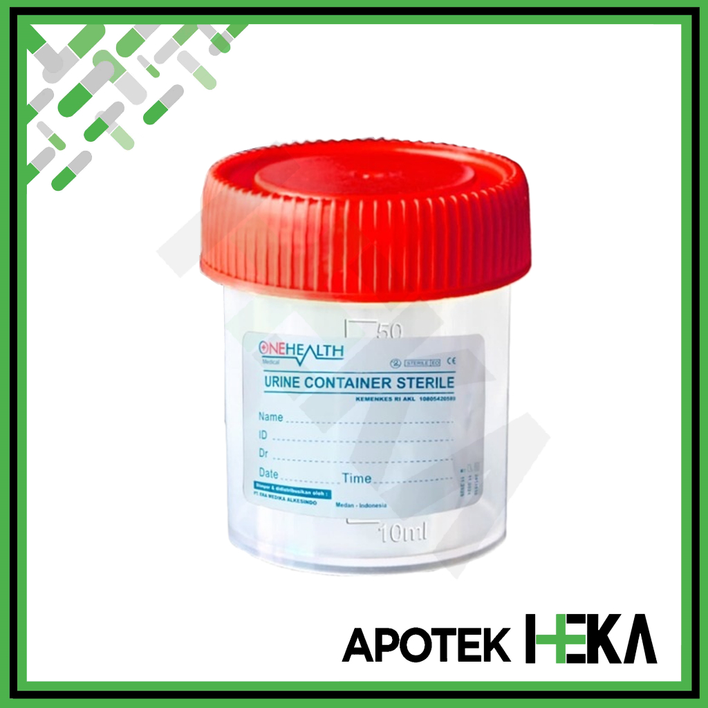 Jual Onehealth Urine Container Sterile Tutup Merah 60 ml isi 1 pc - Pot ...