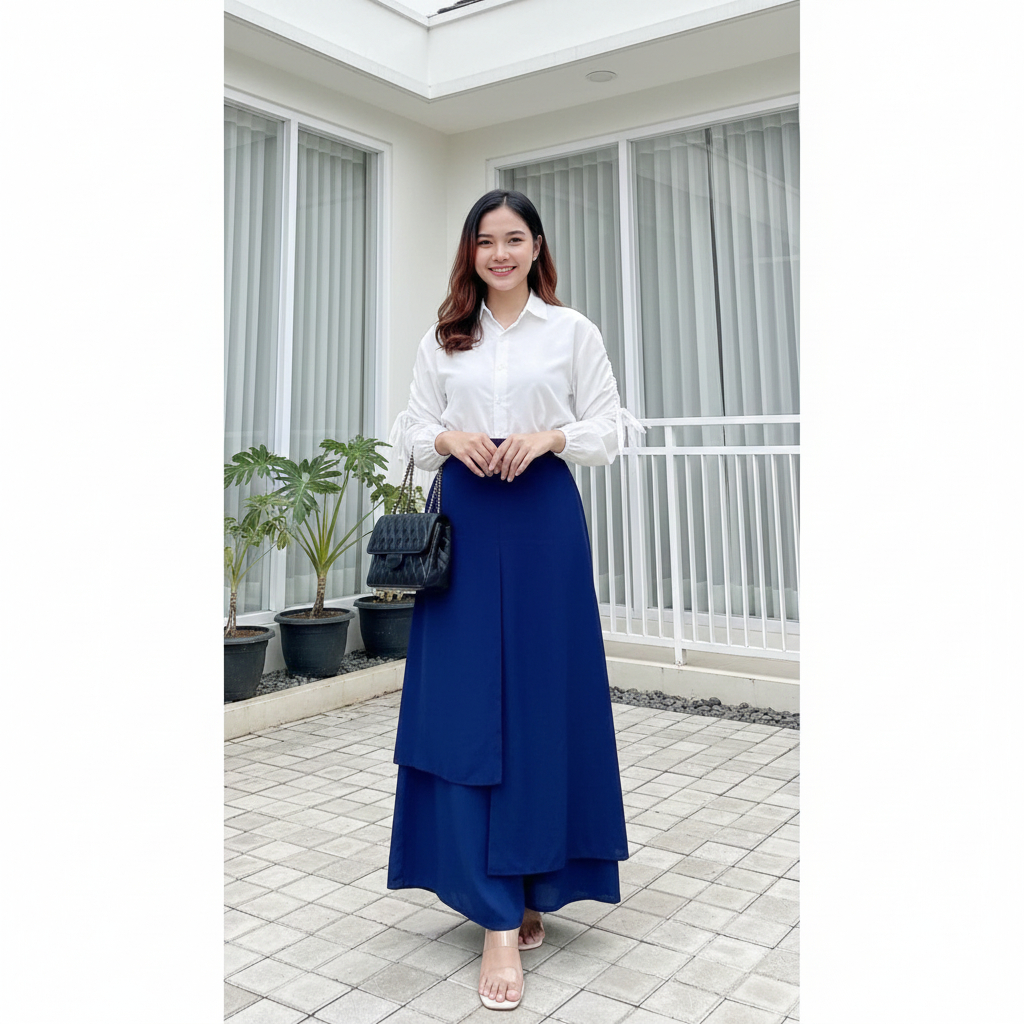 Jual MONALICA ROK SKIRT / ROK LINEN SUSUN ROK PANJANG UNIK / ROK ...