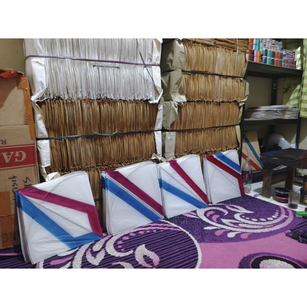 Jual layangan aduan/jabrug kertas putih pulas 1 pack isi 100pcs uk54:46 ...