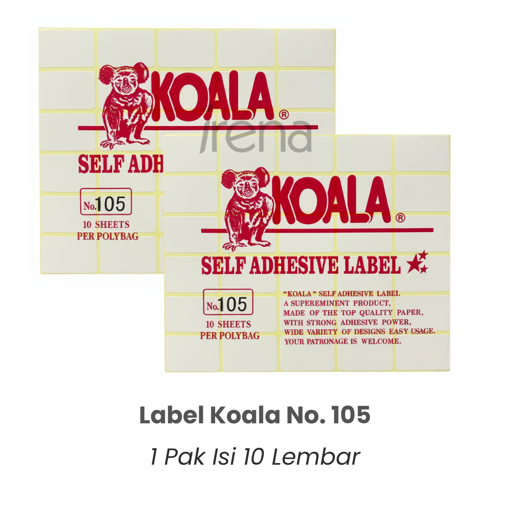 Jual KOALA Label No. 105 uk. 25 x 38 mm (Persegi Panjang) | Shopee ...