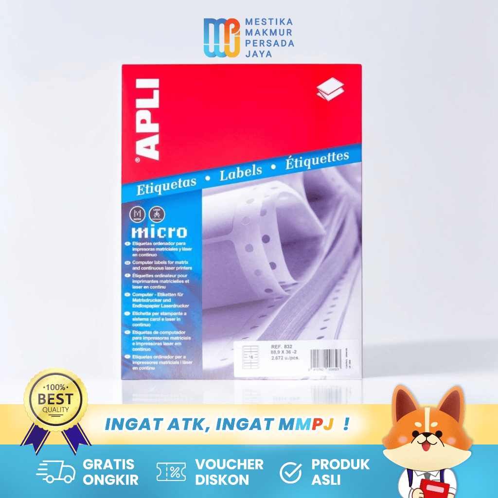 Jual APLI Kertas Label Nama A4 Size 88,9 x 36 / Stiker Label Nama Harga ...