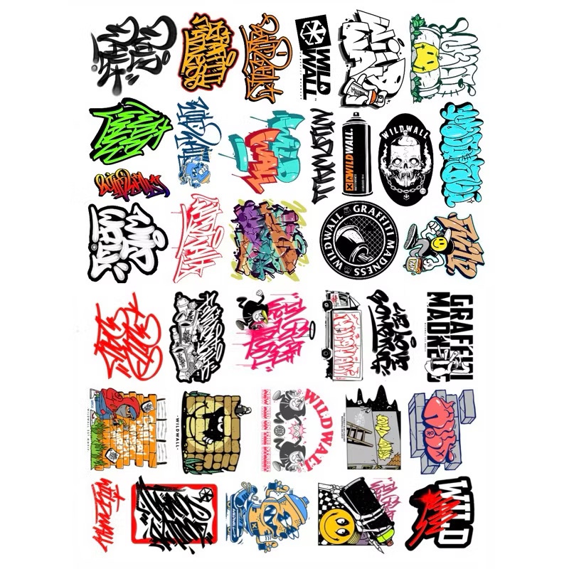Jual Sticker Pack Graffiti Wildwall Isi 35pcs Anti Air GRAFTAC | Shopee ...
