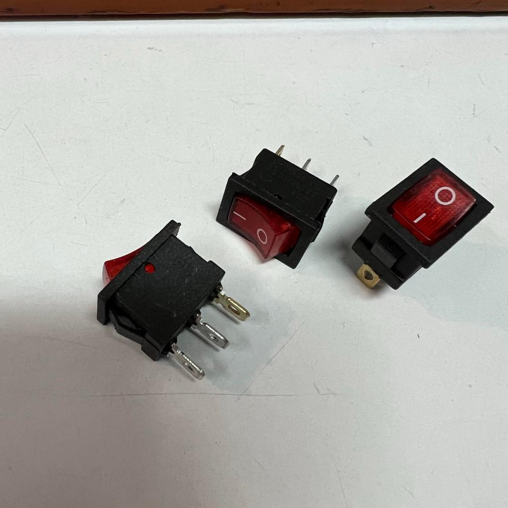 Jual Rocker switch 3 pin segi merah lampu (switch karaoke +lampu) 3PIN ...