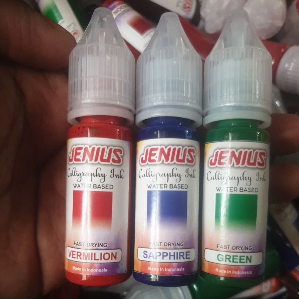 Jual Tinta Jenius 3 Warna (vermilion - sapphire blue - green) | Shopee ...