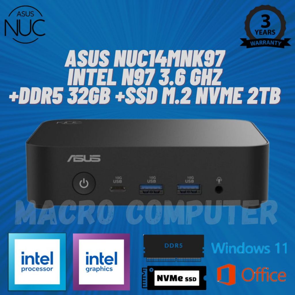 Jual MINI PC INTEL NUC PRO / ASUS NUC PRO INTEL CELERON N97 FULLSET ...