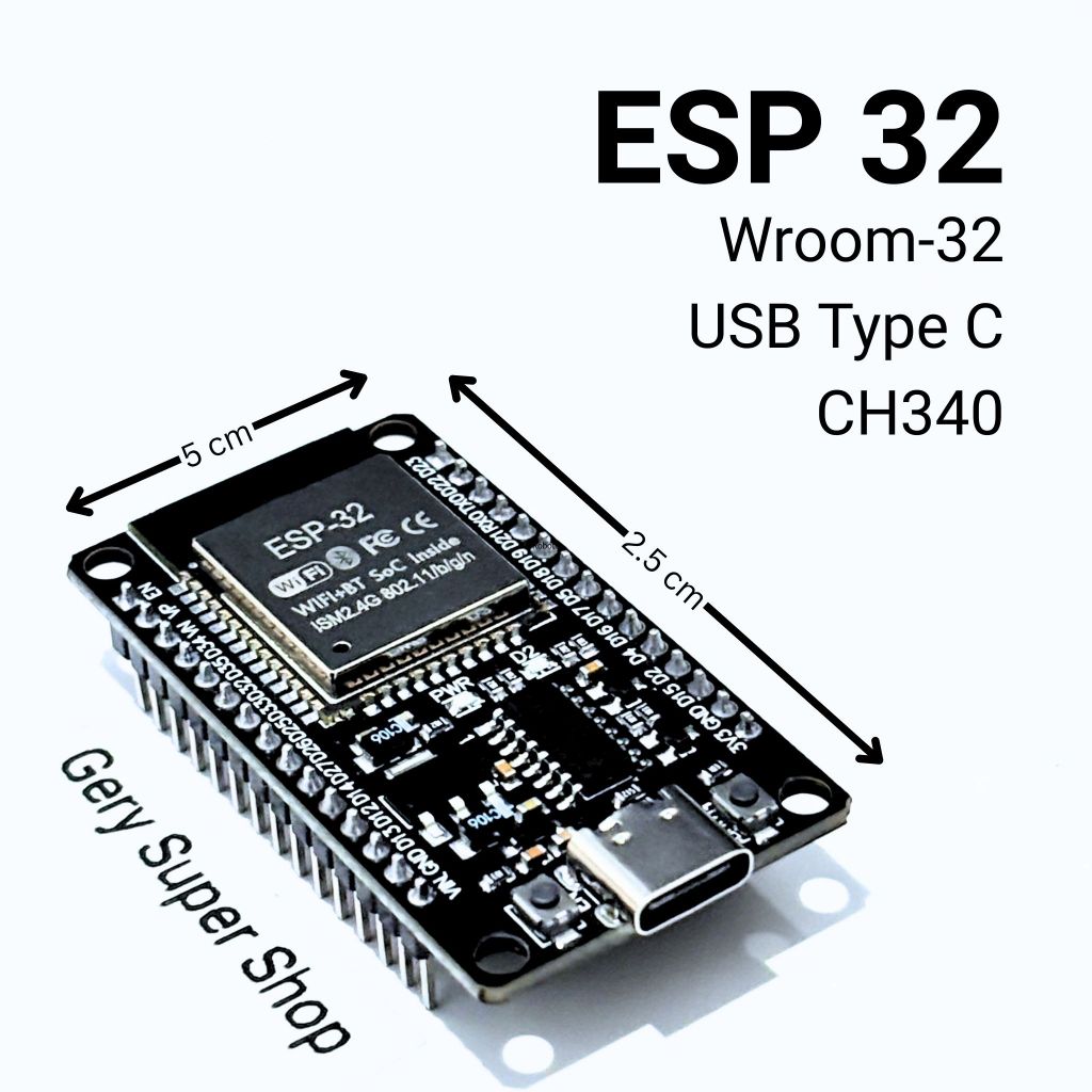 Jual ESP32-WROOM-32 V3 Chip D0WD Dual Core 240MHz 4MB Flash Development ...