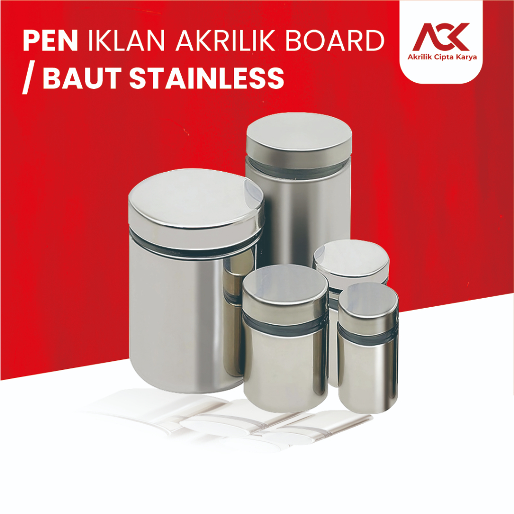 Jual Pen Iklan Akrilik | Baut Stainless Board Display | Stainless Steel ...