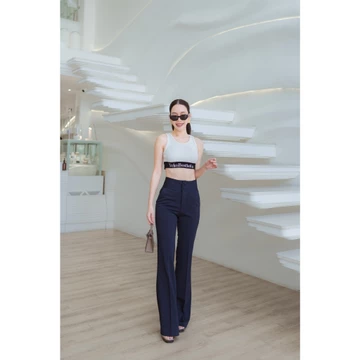 TokoBestieKu Zen Polos Celana Kulot Bangkok Premium Import Celana Kerja Mewah Hitam Import