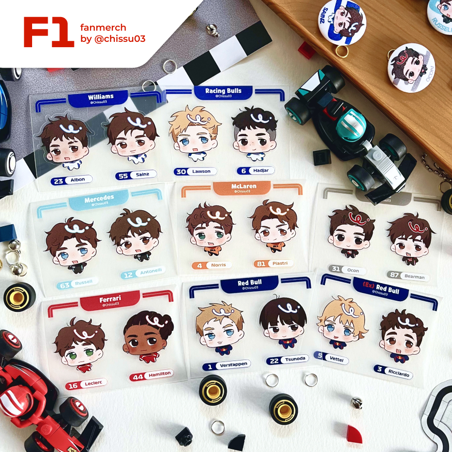 Jual F1 Mini Team UV Print Sticker Sheet (Redbull, Ferrari, Mercedes ...
