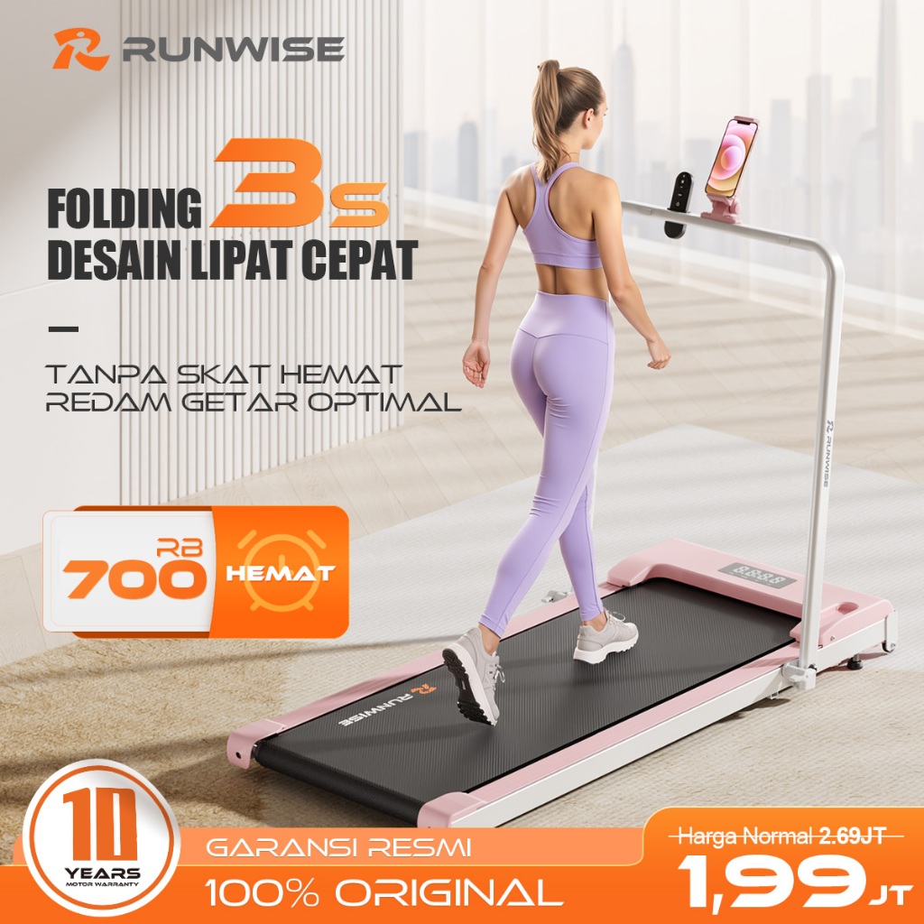 Jual RUNWISE K3 PRO Walking Pad Treadmill Electric Low Watt 600W Alat ...