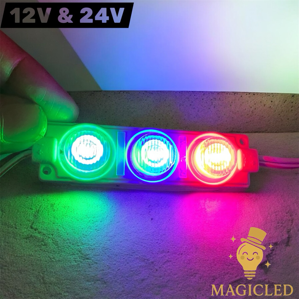 Jual 7520 3 Mata Lampu Led Kolong Mobil Truck Bus 3watt Warna Warni RGB ...