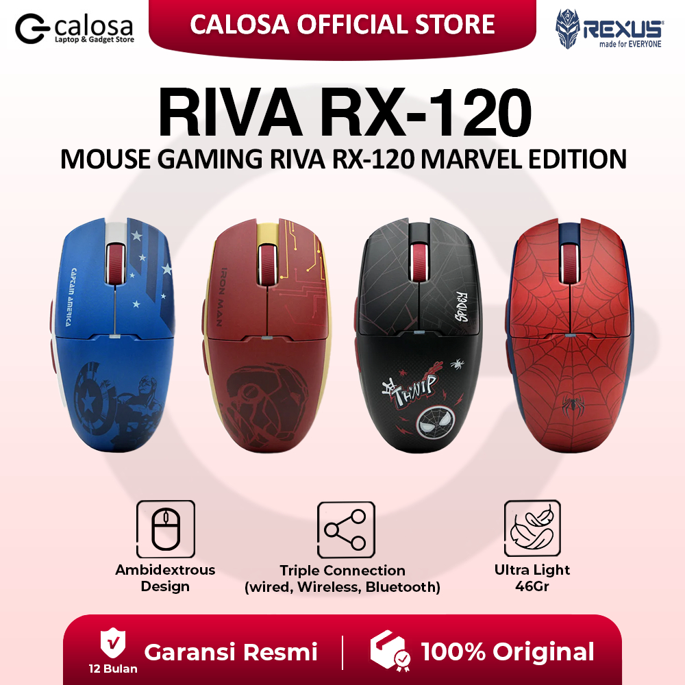 Jual MOUSE REXUS GAMING RIVA RX-120 RX120 RX 120 MARVEL EDITION CAPT ...