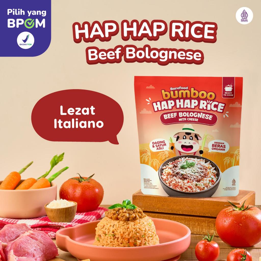 Jual Bumboo Hap Hap Rice Beef Bolognese With Cheese Beras Organik MPASI ...