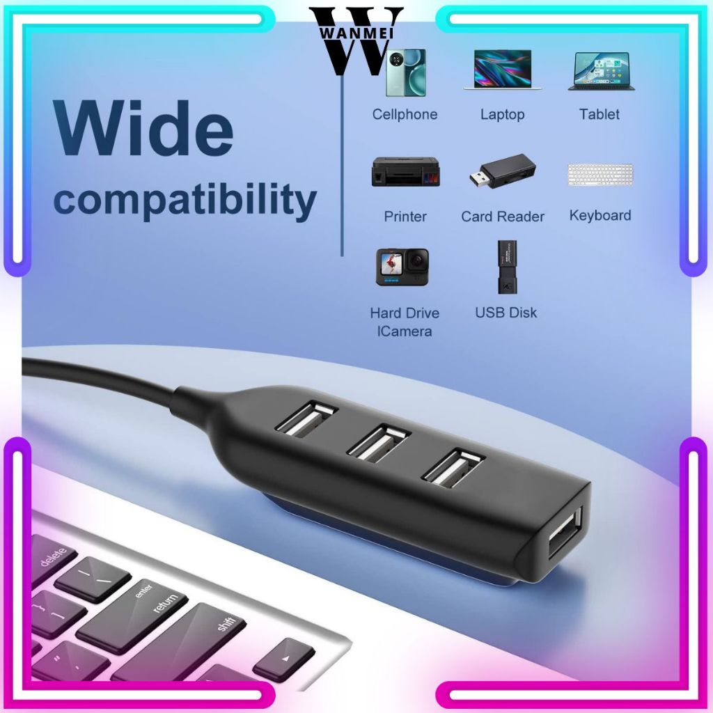 Jual WM USB Hub 4Port Output in 1 2.0 Sambungan Penghubung Laptop ...