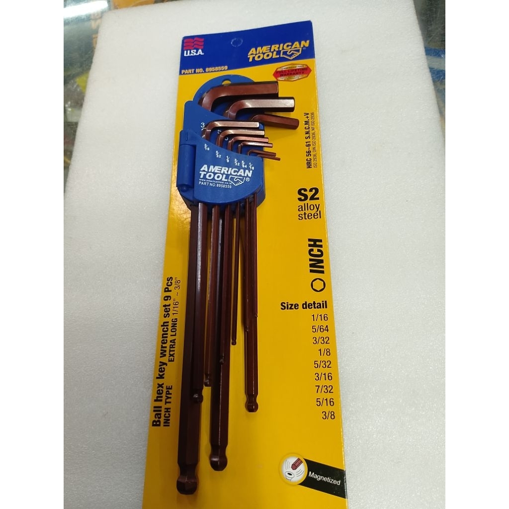 Jual Kunci L set ukuran inchi American tools - ukuran 1/16