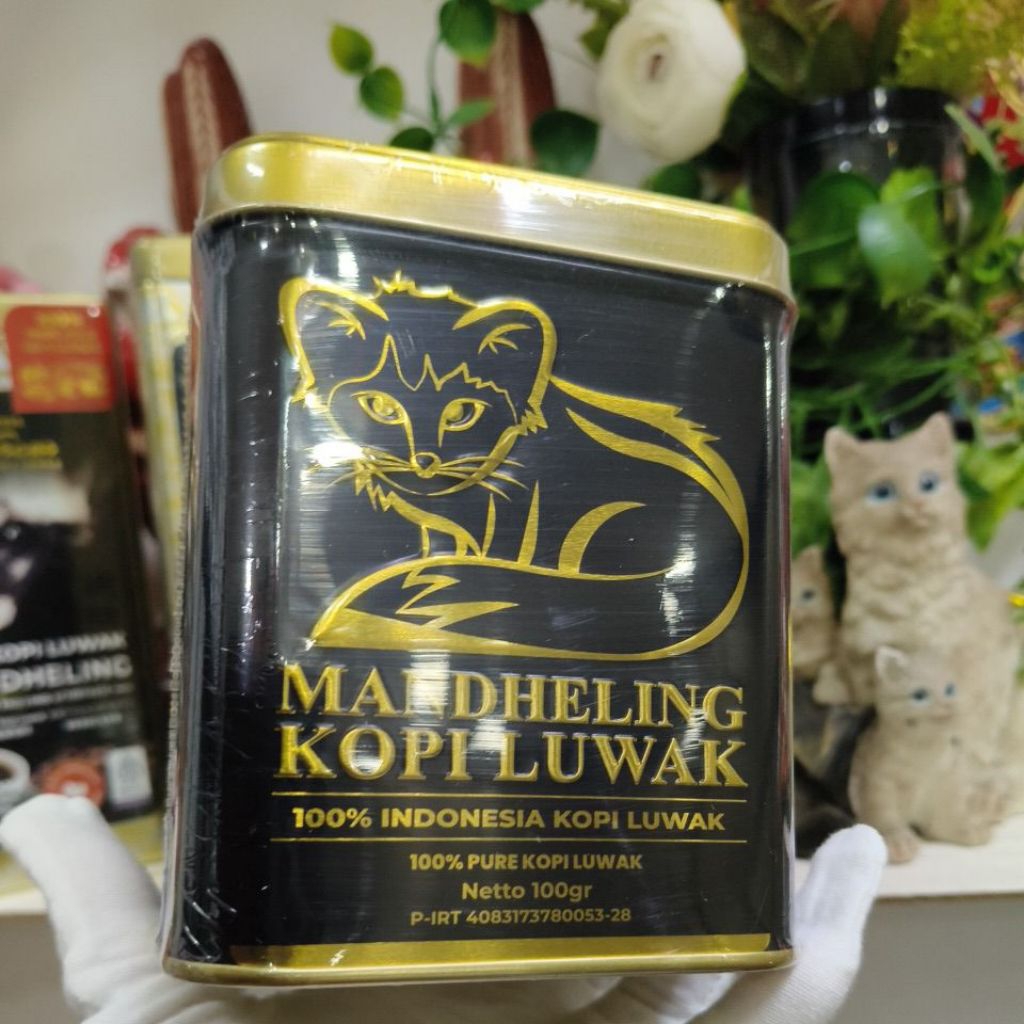 Jual worcas kopi luwak kaleng mandheling 100 gr biji dan bubuk