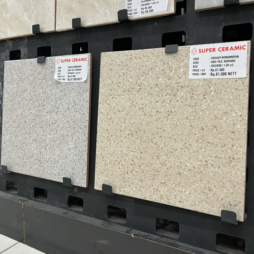 Jual ASIA TILE 25x25 Keramik Lantai Kasar - ROMA GREY / ROMA BROWN ...