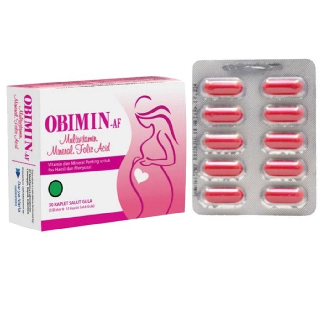 Jual OBIMIN AF BOX ISI 30 KAPLET SALUT GULA | SUPLEMEN KEHAMILAN DAN ...