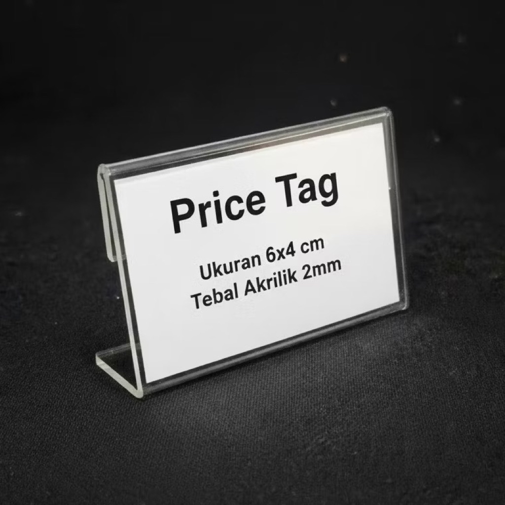 Jual Price Tag Acrilyc / Label Harga Akrilik MC 6x4 cm | Shopee Indonesia