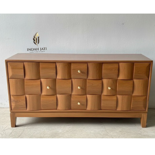 Jual Buffet credenza balok bata anyaman Minimalis kayu Jati Bufet ...