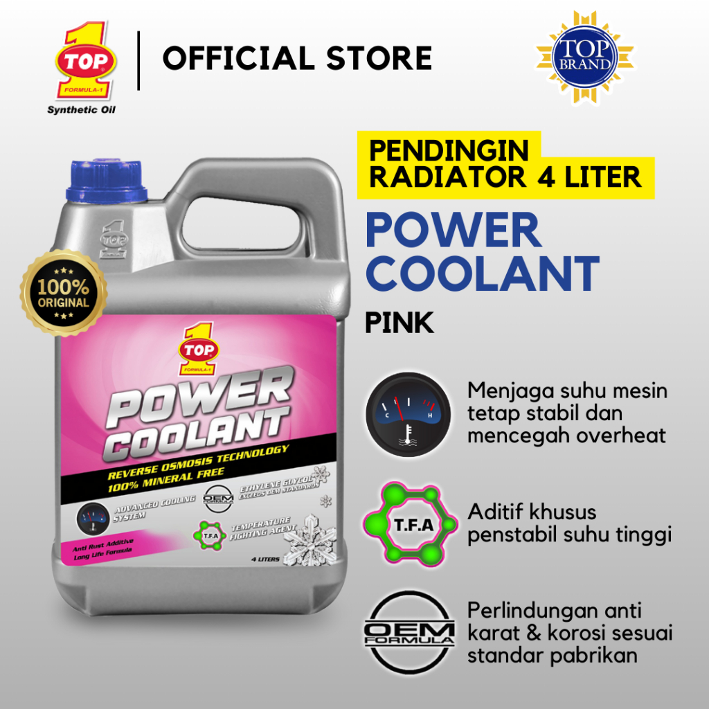 Jual TOP 1 Pendingin Radiator Power Coolant Pink 4L | Shopee Indonesia