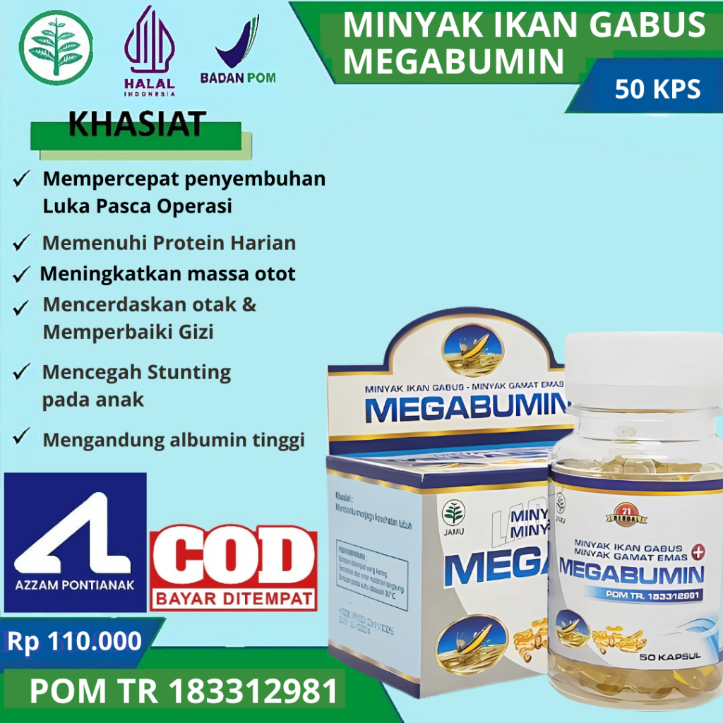 Jual Megabumin Minyak Ikan Gabus Gamat 50 Kapsul | Shopee Indonesia