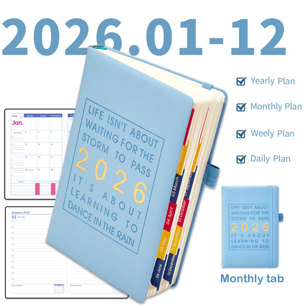 Jual High Quality 2026 Weekly Monthly Planner A5 Notebook 80 GSM Paper ...