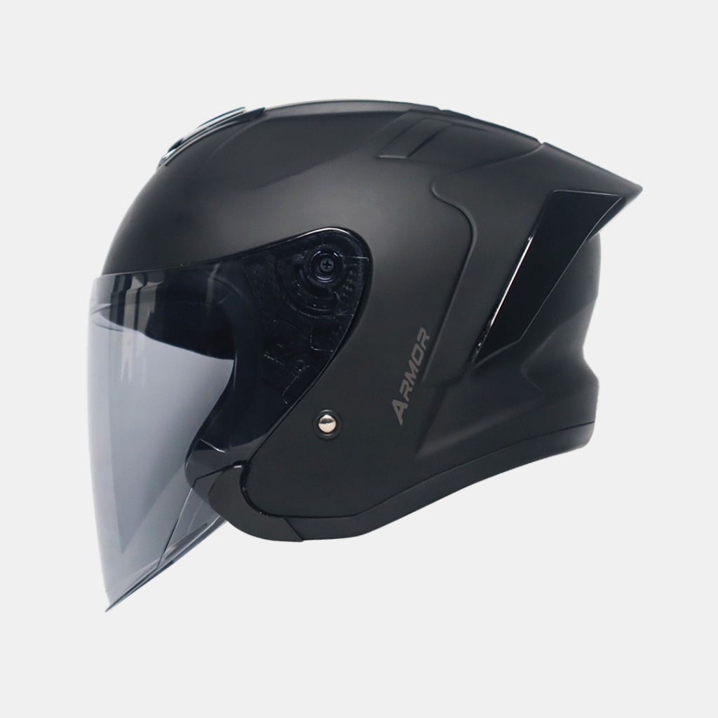 Jual Helm JS Armor Ori Black Dof - Half Face Helmet - Helm Pria Keren ...