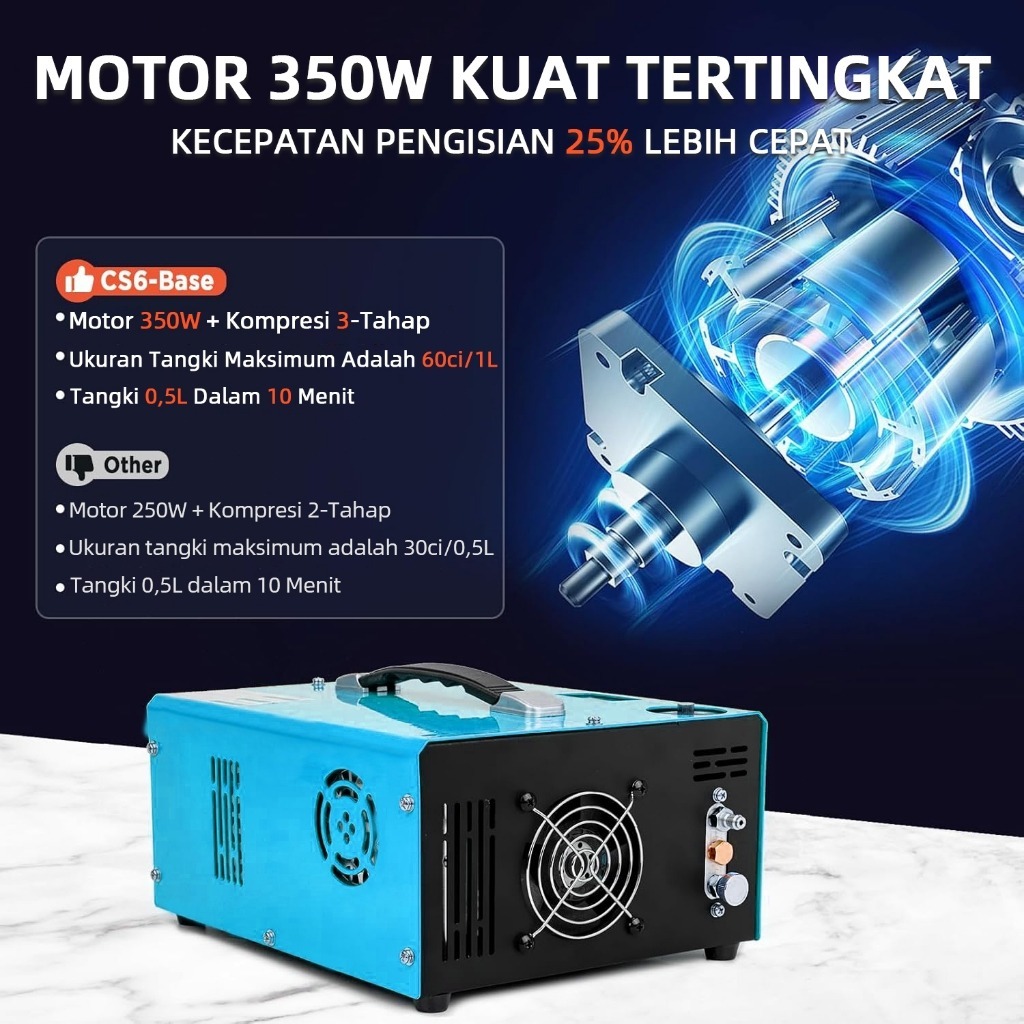 Jual INDEX Portable Electric Air Compressor 12V 6000PSI 40MPa Mini PCP ...