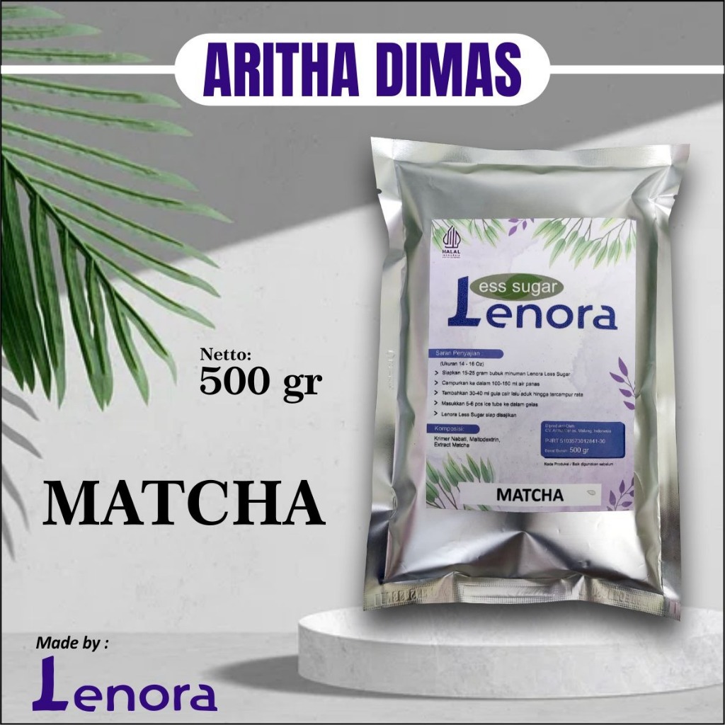 Jual Lenora Powder Plain Matcha Bubuk Minuman Less Sugar 500gr | Shopee ...