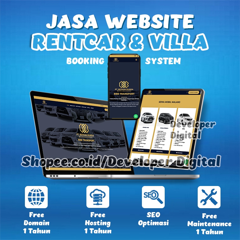 Jasa Pembuatan Website Booking System - Villa & Hotel, RentCar, Travel, dll | Developer Digital