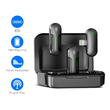 Microphone Bluetooth Mikrofon Nirkabel Lavalier Tanpa Kabel Hp Lapel Mic Wireless Clip On