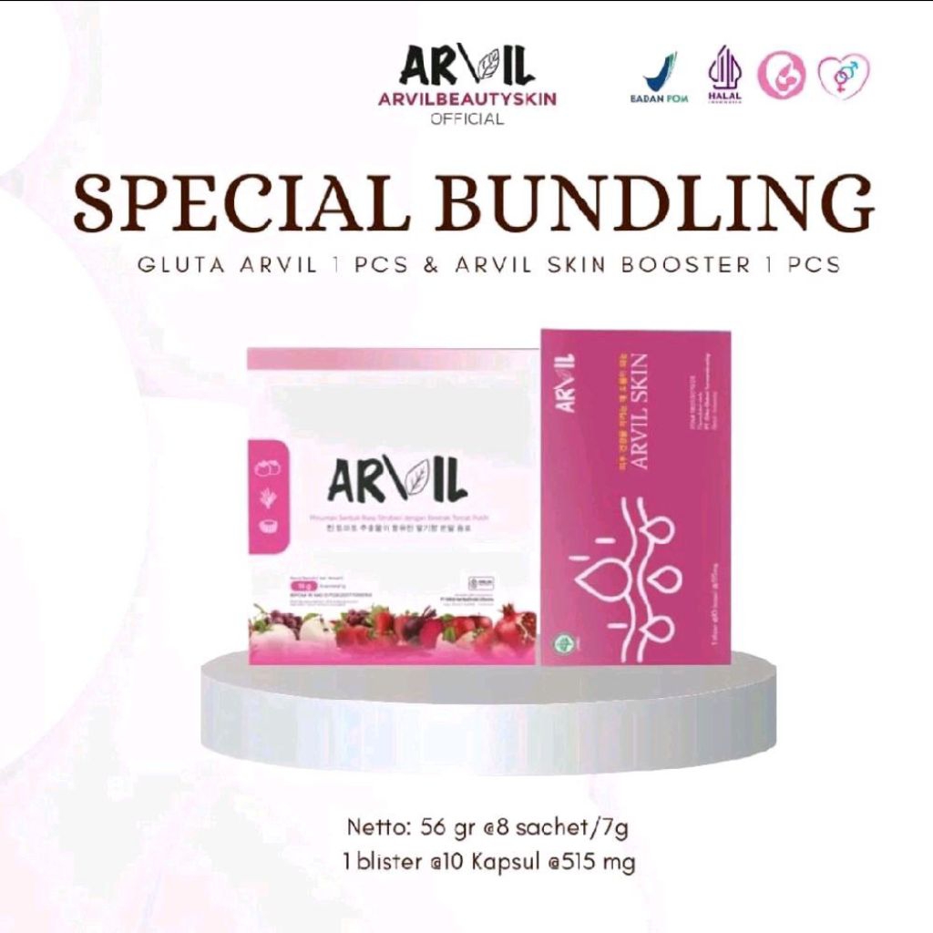 Jual ARVIL gluta drink ( infus whitening aman BPOM halal ) Skin Booster ...
