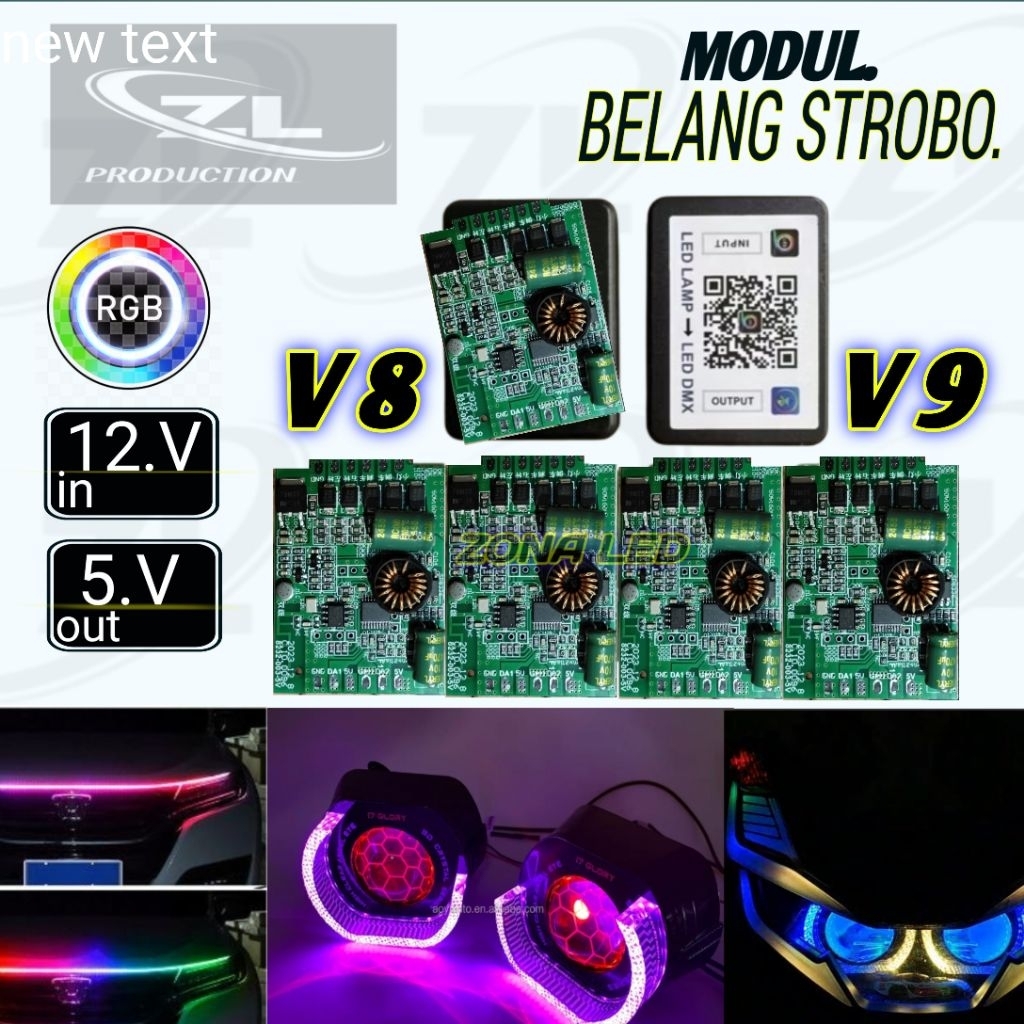 Jual MODUL DMX V9-V8 BELANG STROBO MATRIX RGB MODE TERBARU | Shopee ...
