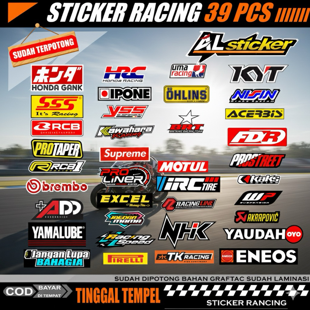 Jual (39) STICKER RACING STICKER TEMPELAN STIKER KATA KATA STIKER HELM ...