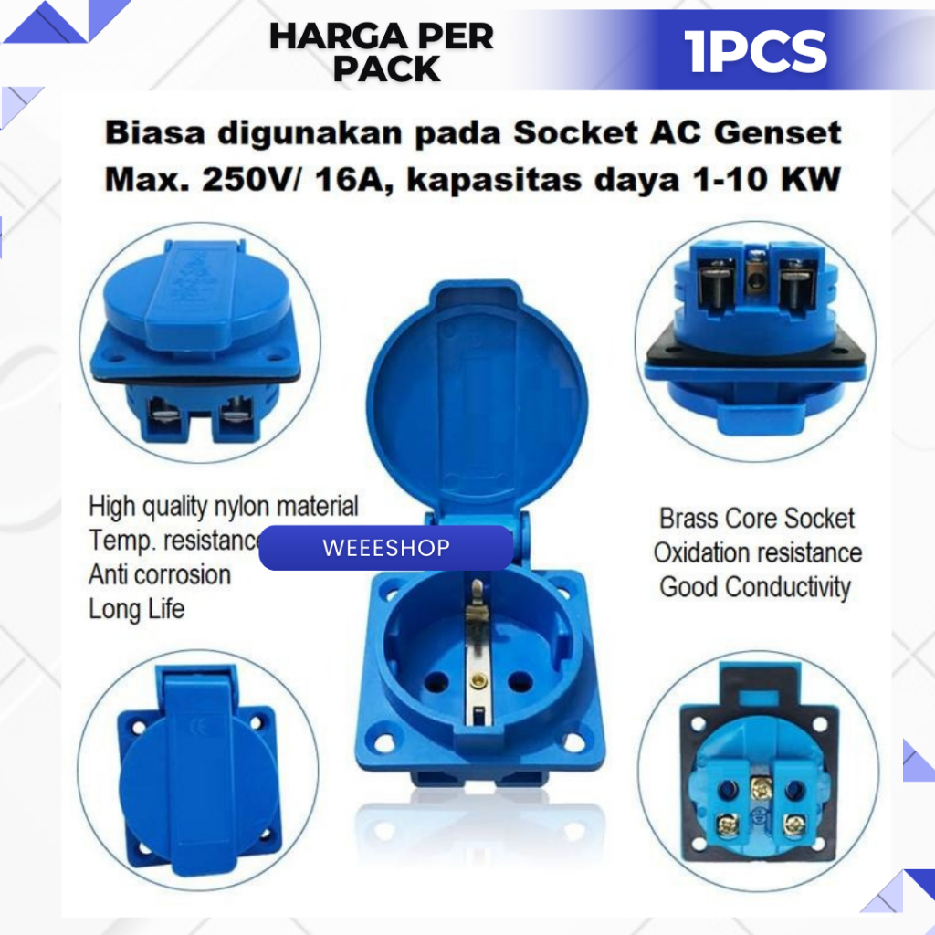Jual Stop Kontak Waterproof Outdoor AC 220V 16A | Soket Panel Box ...