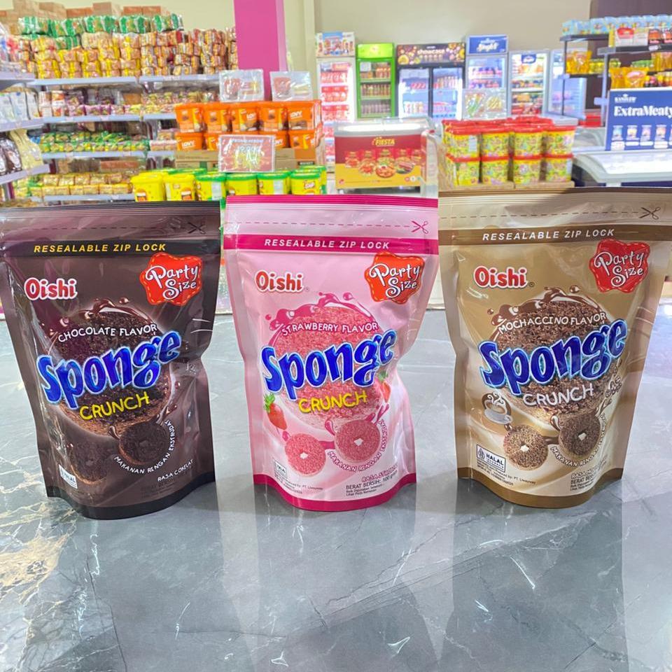Jual Oishi Sponge 100gr - 3 varian rasa Snack Lembut Camilan Unik ...