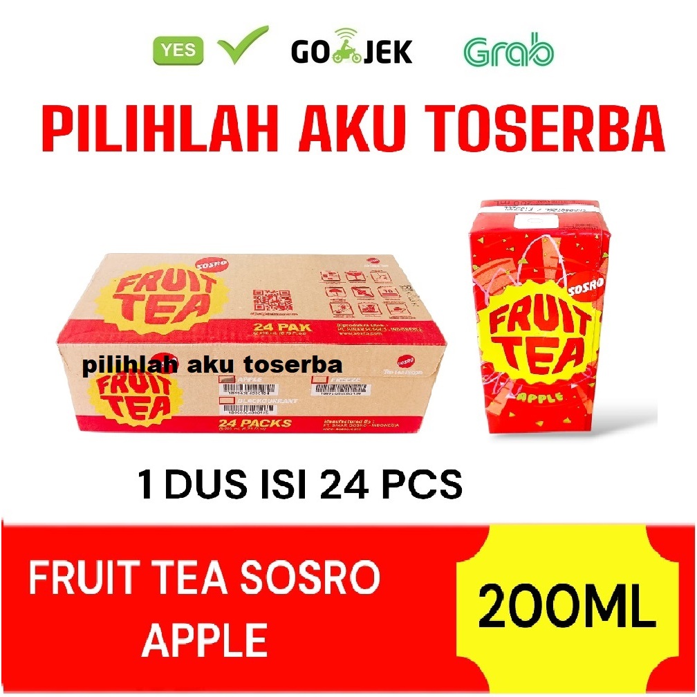 Jual Fruit Tea Sosro APEL Kotak 250 MENJADI 200 ml - ( HARGA 1 DUS ISI ...