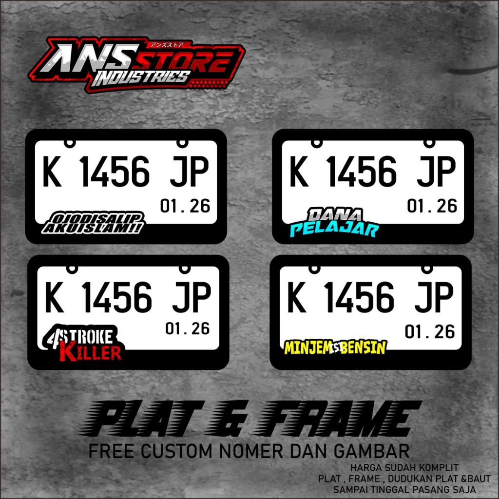 Jual Custom Plat Motor Viral PNP Akrilik plat nomor Akrilik VIRAL bisa ...