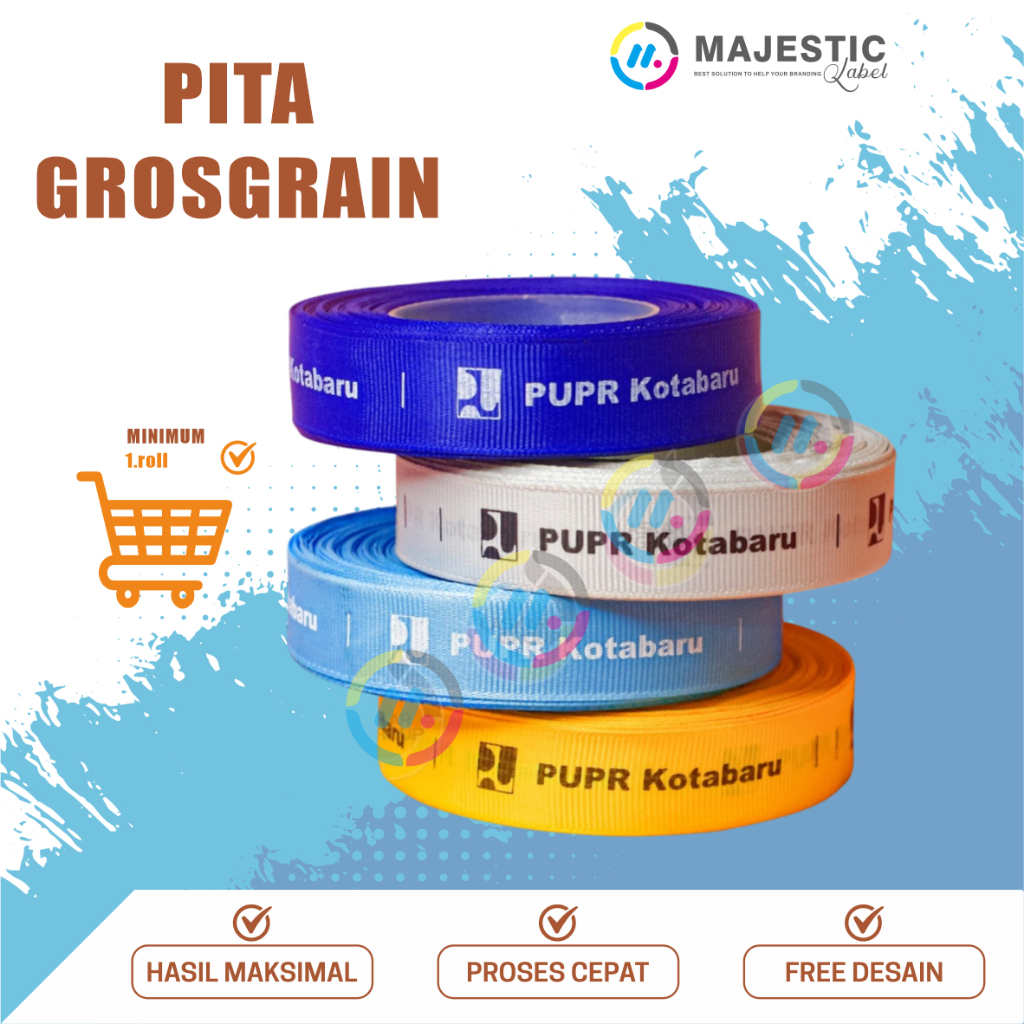 Jual custom label pita/label baju/tali souvenir/grosgrain ...